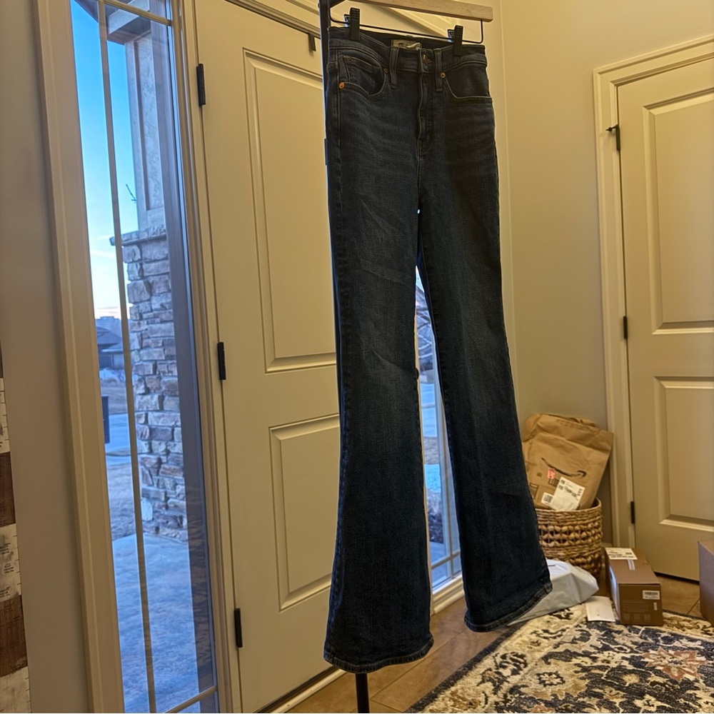 Madewell Skinny Flare Jeans 24 Dark Wash High Rise Slimming Boot Jeans - Picture 8 of 9